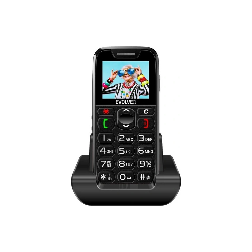 Evolveo - EasyPhone mobilni telefon za starije osobe, crne boje