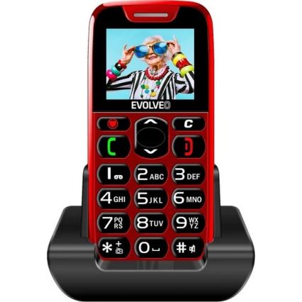 Evolveo - EasyPhone mobilni telefon za starije osobe crvena
