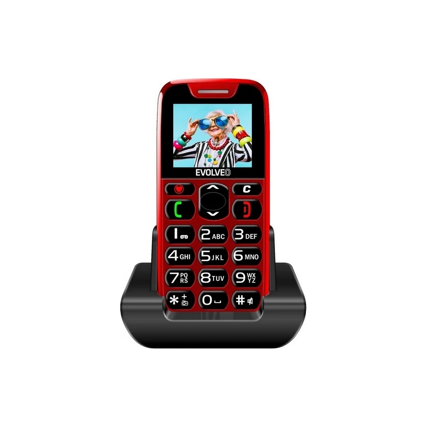 Evolveo - EasyPhone mobilni telefon za starije osobe crvena