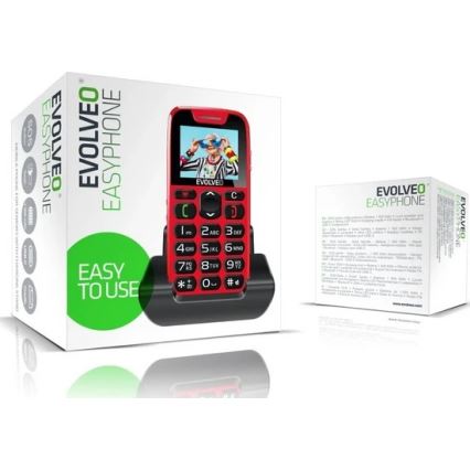 Evolveo - EasyPhone mobilni telefon za starije osobe crvena