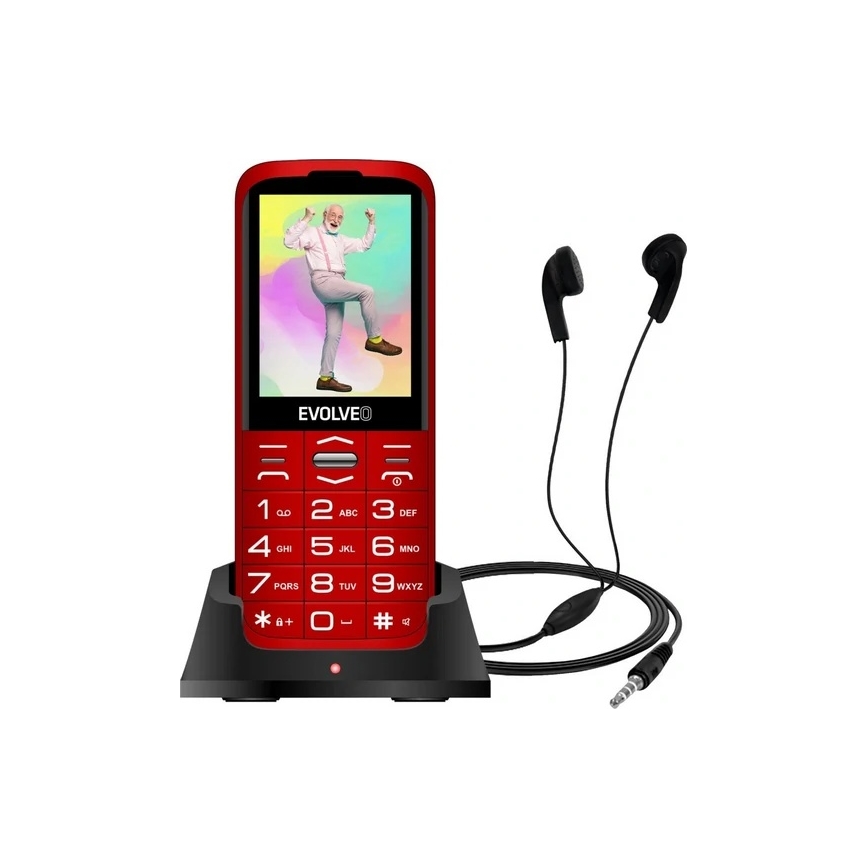 Evolveo - EasyPhone XO mobilni telefon za seniore, crvene boje