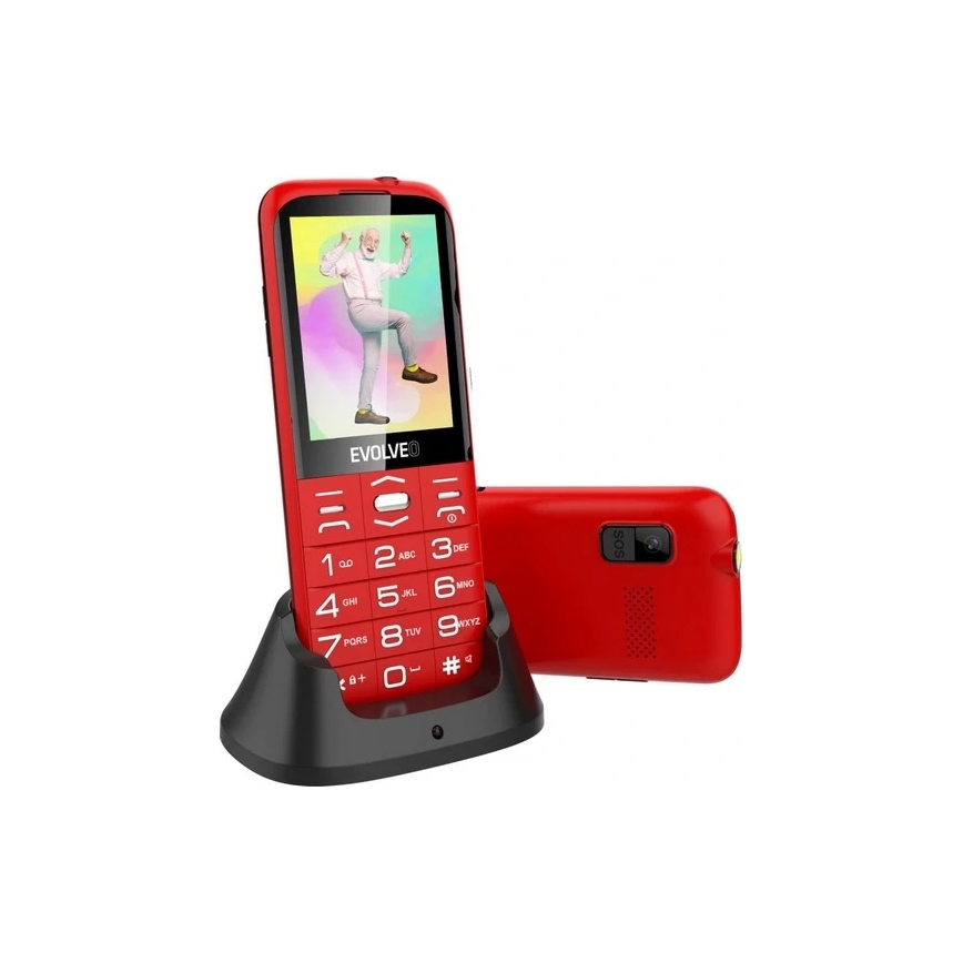 Evolveo - EasyPhone XO, mobilni telefon za starije osobe, crveni