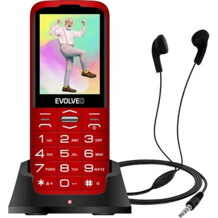 Evolveo - EasyPhone XO, mobilni telefon za starije osobe, crveni