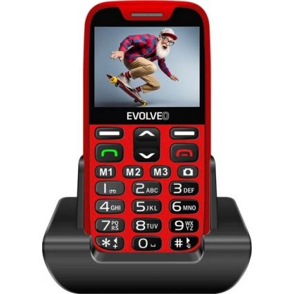 Evolveo - EasyPhone XR 4G, mobilni telefon za seniore, crvene boje