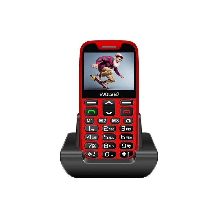 Evolveo - EasyPhone XR 4G, mobilni telefon za seniore, crvene boje