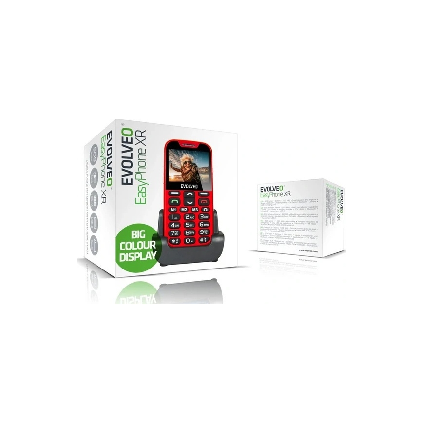 Evolveo - EasyPhone XR 4G, mobilni telefon za seniore, crvene boje