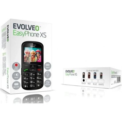 Evolveo - EasyPhone XS, crni mobilni telefon za starije osobe