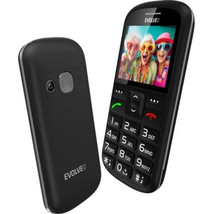 Evolveo - EasyPhone XS mobilni telefon za starije osobe, crne boje