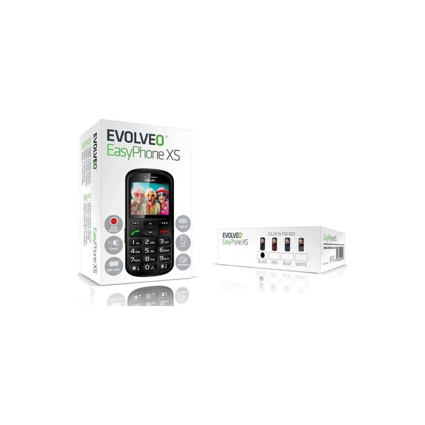 Evolveo - EasyPhone XS mobilni telefon za starije osobe, crne boje