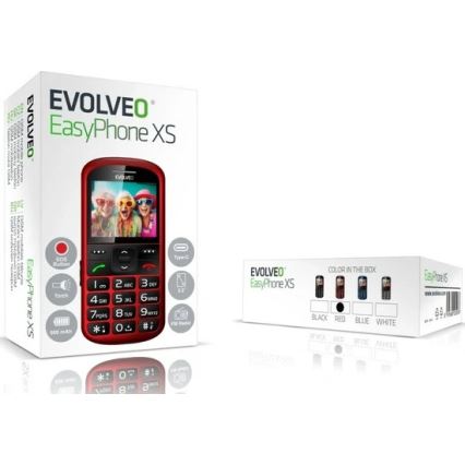 Evolveo - EasyPhone XS mobilni telefon za starije osobe crveni