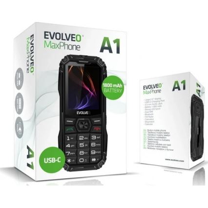 Evolveo - MaxPhone A1, telefon sa tasterima, Dual SIM, crna