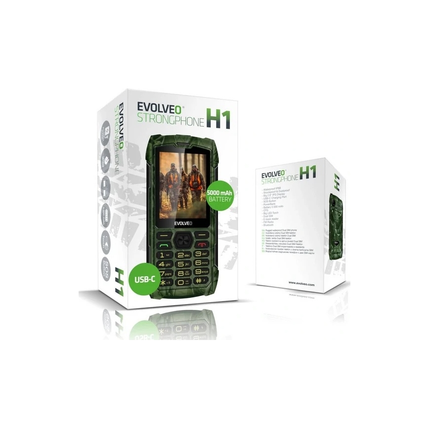 Evolveo - StrongPhone H1 vodootporan Dual SIM telefon lovačka kamuflaža