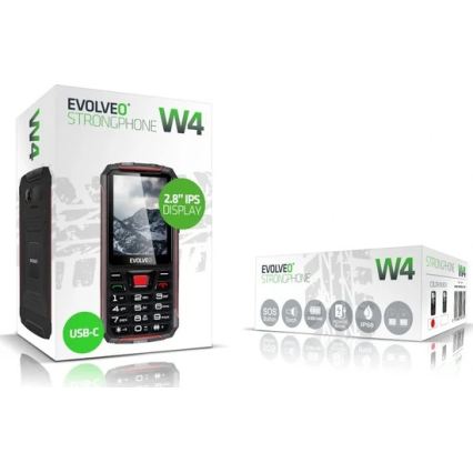 Evolveo - StrongPhone W4 vodootporan Dual SIM telefon crna/crvena