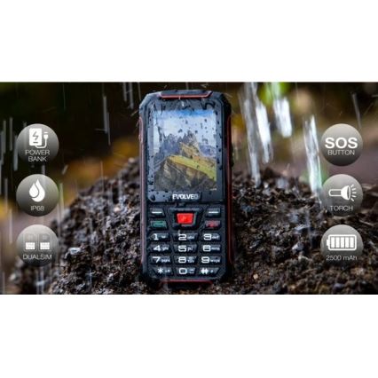 Evolveo - StrongPhone W4 vodootporan Dual SIM telefon crna/crvena