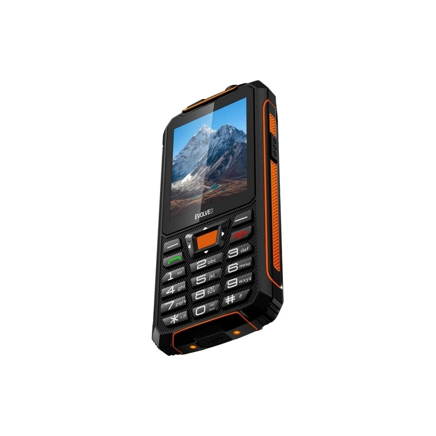 Evolveo - StrongPhone Z6, vodootporan Dual SIM telefon, crna/narandžasta