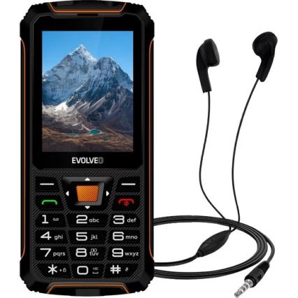 Evolveo - StrongPhone Z6, vodootporan Dual SIM telefon, crna/narandžasta