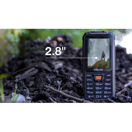 Evolveo - StrongPhone Z6, vodootporan Dual SIM telefon, crna/narandžasta