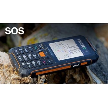 Evolveo - StrongPhone Z6, vodootporan Dual SIM telefon, crna/narandžasta