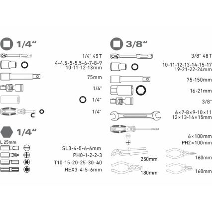 Extol - Komplet alata 65 kom