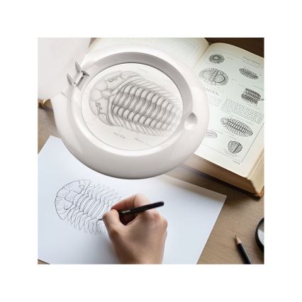 Extol - LED prigušiva stona lampa sa lupom LED/10W/230V bela