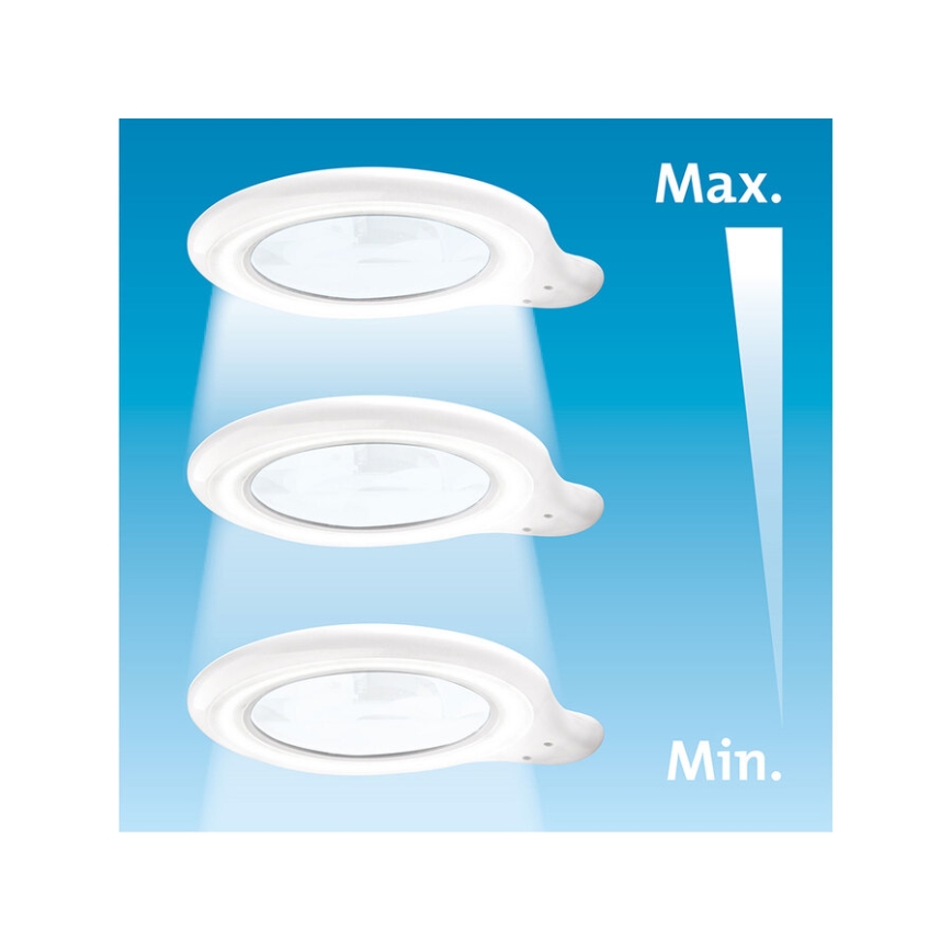 Extol - LED prigušiva stona lampa sa lupom LED/10W/230V bela