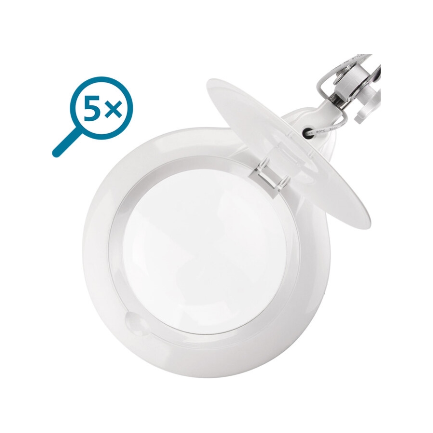 Extol - LED prigušiva stona lampa sa lupom LED/10W/230V bela