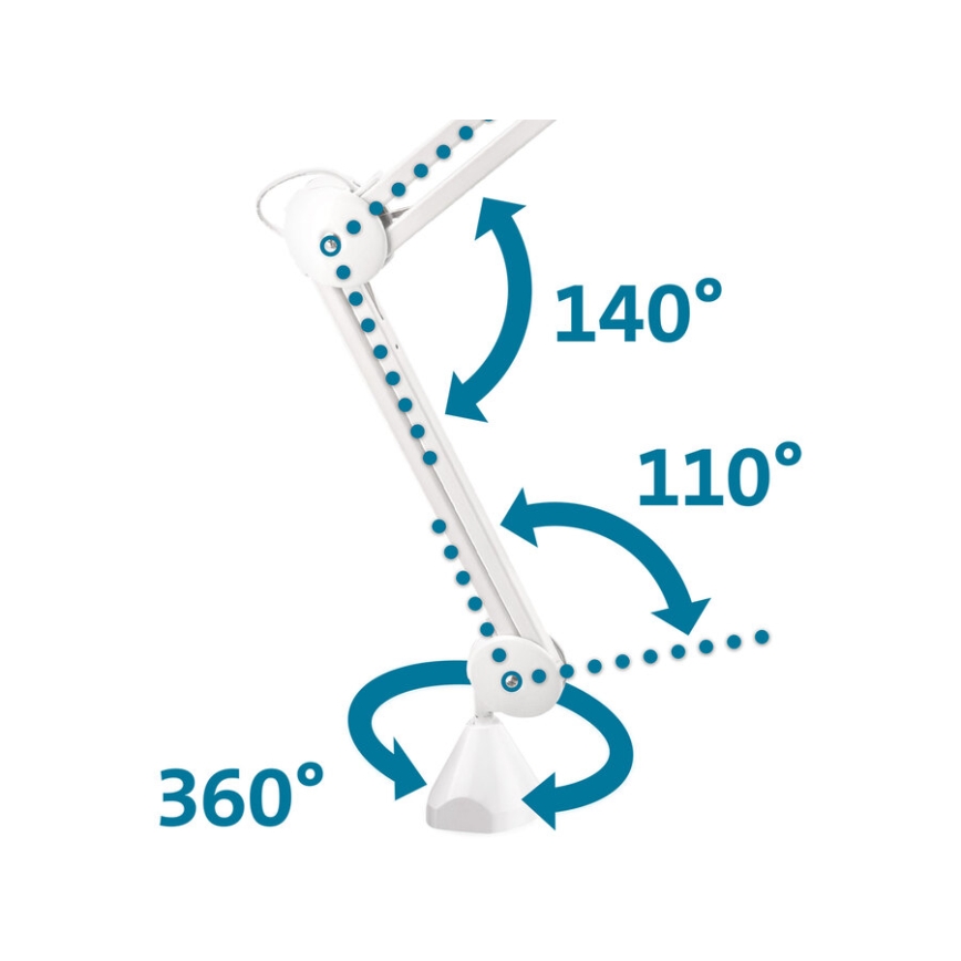 Extol - LED prigušiva stona lampa sa lupom LED/10W/230V bela