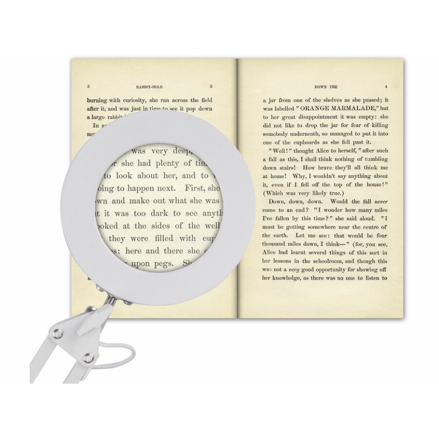 Extol - LED prigušiva stona lampa sa lupom LED/8W/5V 2900/4500/7500K bela