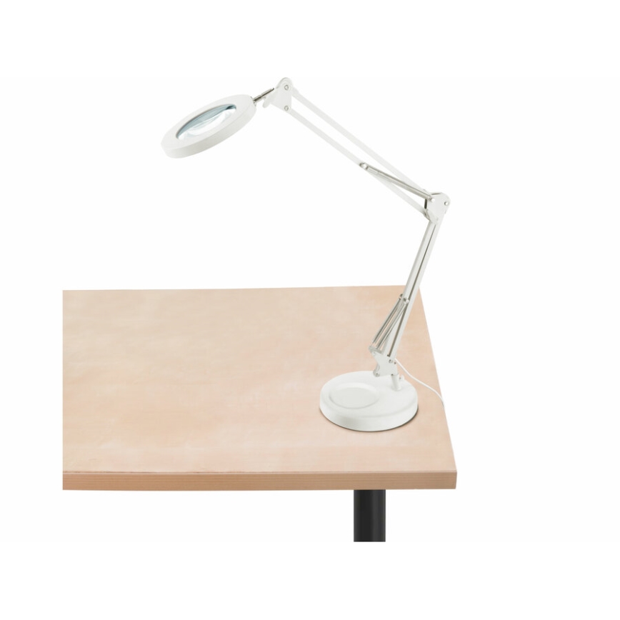 Extol - LED prigušiva stona lampa sa lupom LED/8W/5V 2900/4500/7500K bela