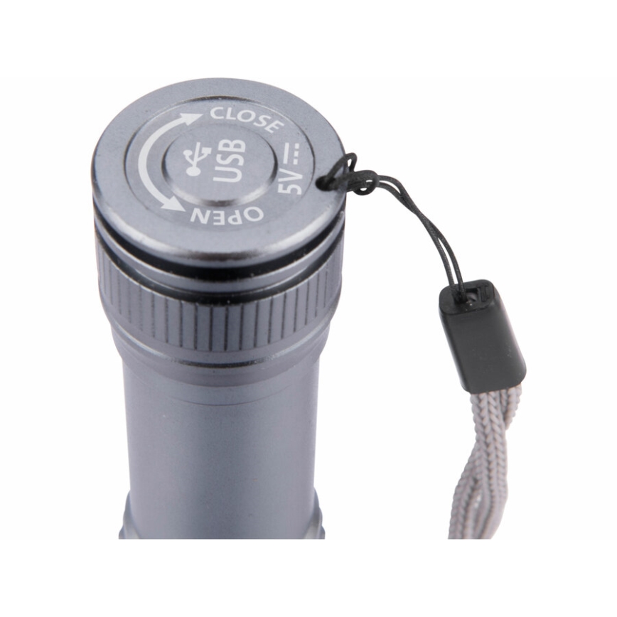Extol - LED Punjiva baterijska lampa LED/2000 mAh/3,7V mat hrom