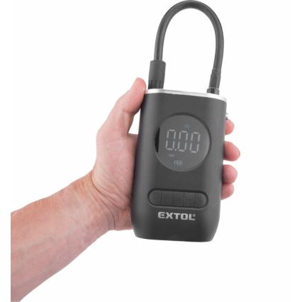 Extol Premium - Digitalni džepni kompresor 4000 mAh 7,4V crna