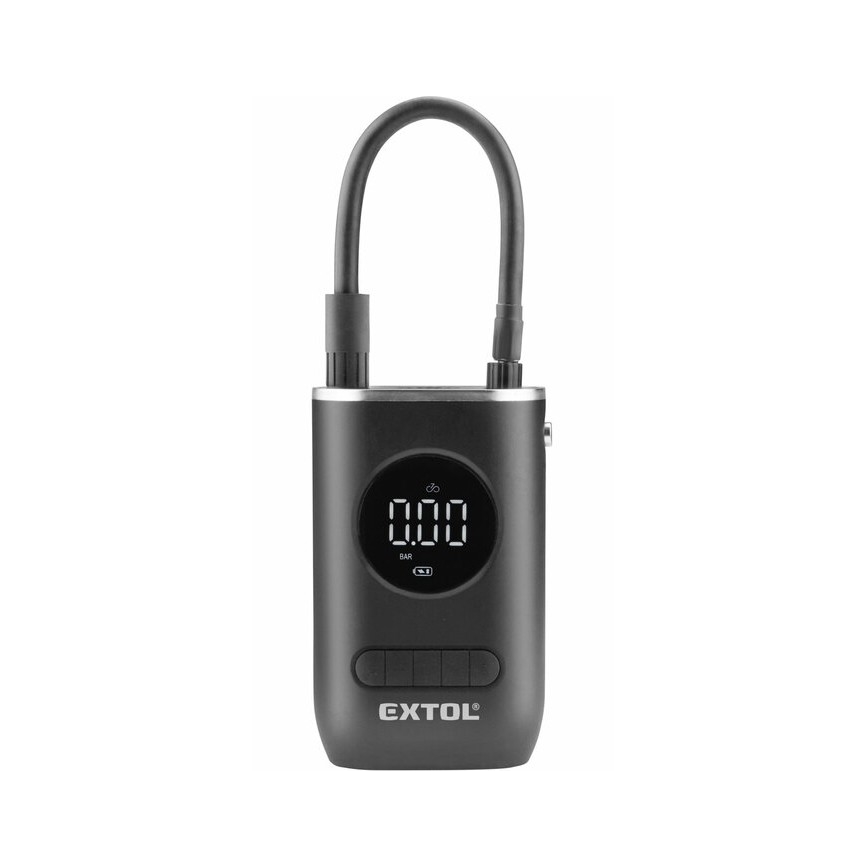 Extol Premium - Digitalni džepni kompresor 4000 mAh 7,4V crna