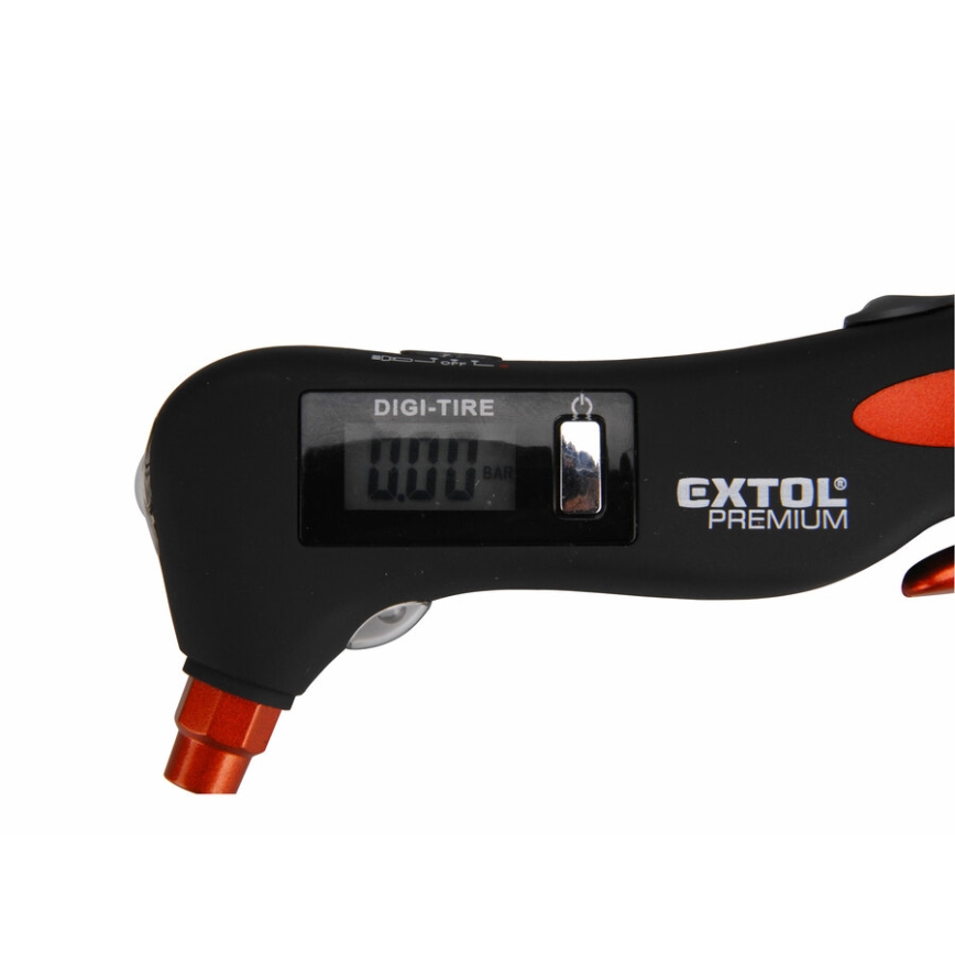Extol Premium - Digitalni merač pritiska u pneumaticima sa LCD displejem i LED osvetljenjem 5u1 2xAAA
