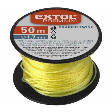 Extol Premium - građevinski konac 1,7 mm x 50 m, žute boje