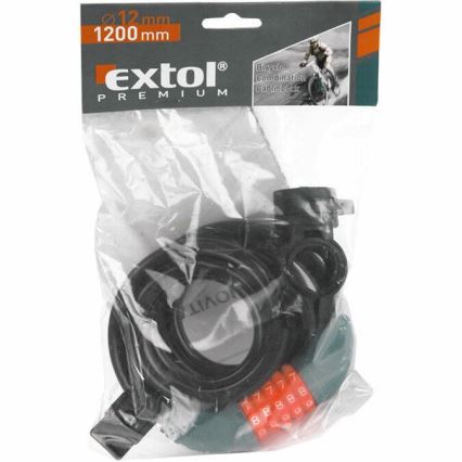 Extol Premium - Lokot za bicikl sa sajlom 12x1200 mm i petocifrenim kodom