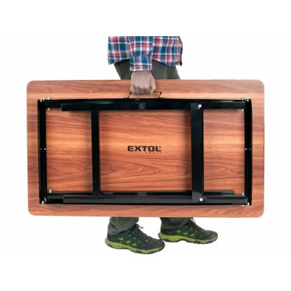 Extol - Sklopivi radni sto 100x60 cm braon/crna