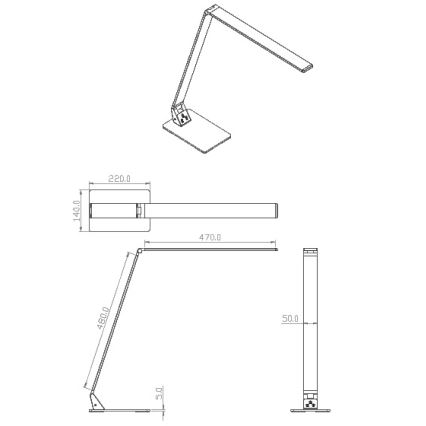 Fabas 3265/30/212 - LED prigušiva stona lampa WASP LED/12W/230V 3000/4000/5000K mat hrom