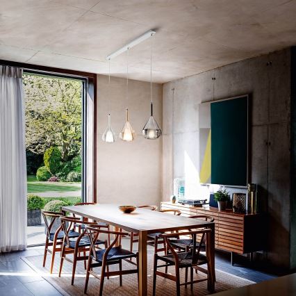 Fabas Luce 3481-48-297 - Luster na sajli LILA 3xE27/40W/230V prozirna/zlatna/siva