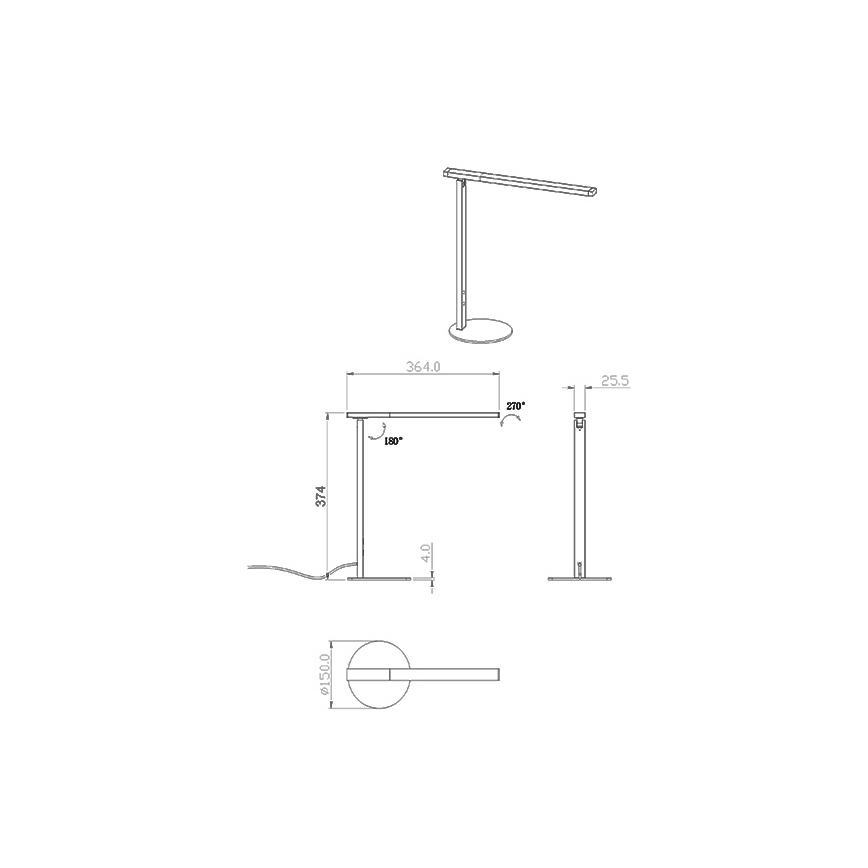 Fabas Luce 3550-30-101 - LED prigušiva stona lampa IDEAL LED/10W/230V 3000-6000K crna