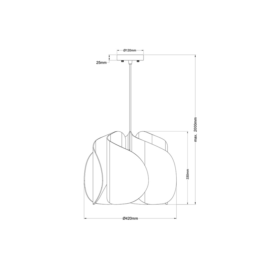 Fabas Luce 3672-40-132 - Viseći luster na sajli PEVERO 1xE27/40W/230V drvo