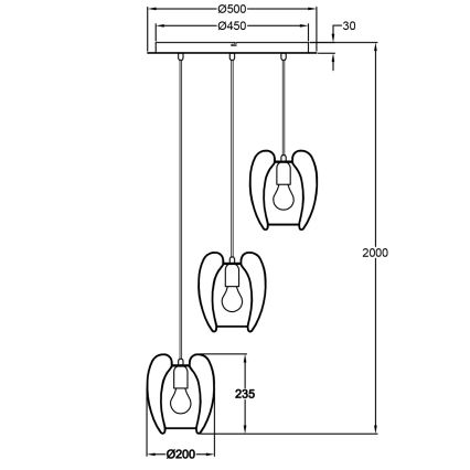Fabas Luce 3677-47-102 - Luster na sajli CAMP 3xE27/40W/230V bela