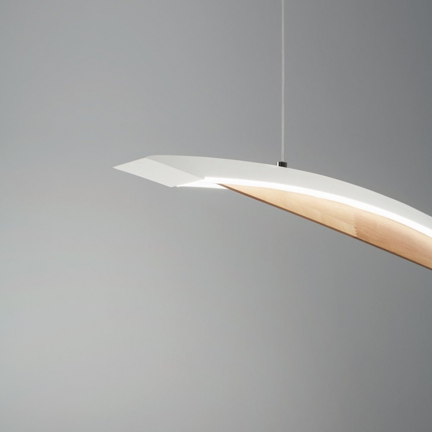 Fabas Luce 3697-40-102 - Viseći LED luster CORDOBA, prigušiva, LED/36W/230V, bela/drvo