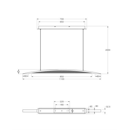 Fabas Luce 3697-40-102 - Viseći LED luster CORDOBA, prigušiva, LED/36W/230V, bela/drvo