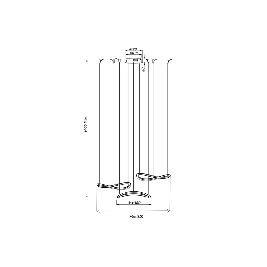 Fabas Luce 3711-47-102 - LED luster na sajli TIRRENO LED/50W/230V