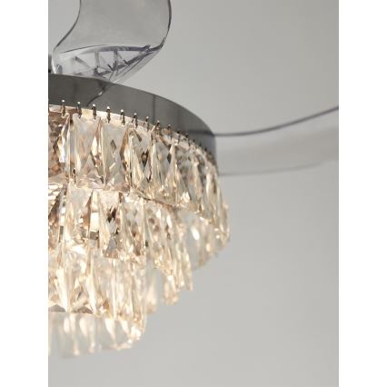 FANAWAY 212923 - LED plafonski ventilator VEIL 6xE14/4,5W/230V sjajni hrom, prečnik 121 cm + daljinski upravljač