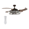 FANAWAY 212925 - LED plafonski ventilator CLASSIC 3xE27/4W/230V, braon, prečnik 121 cm + daljinski upravljač