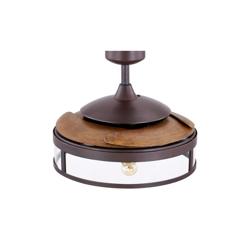 FANAWAY 212925 - LED plafonski ventilator CLASSIC 3xE27/4W/230V, braon, prečnik 121 cm + daljinski upravljač
