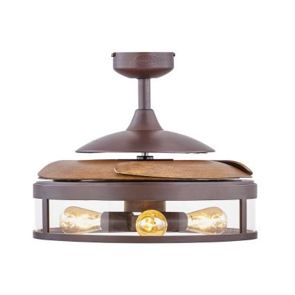 FANAWAY 212925 - LED plafonski ventilator CLASSIC 3xE27/4W/230V, braon, prečnik 121 cm + daljinski upravljač