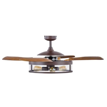 FANAWAY 212925 - LED plafonski ventilator CLASSIC 3xE27/4W/230V, braon, prečnik 121 cm + daljinski upravljač