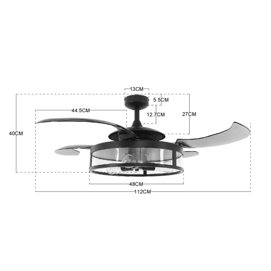 FANAWAY 212925 - LED plafonski ventilator CLASSIC 3xE27/4W/230V, braon, prečnik 121 cm + daljinski upravljač